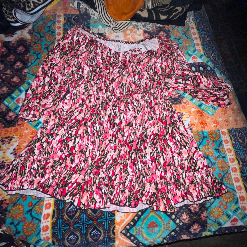 George Pink and Green Floral Top